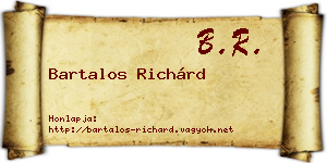 Bartalos Richárd névjegykártya